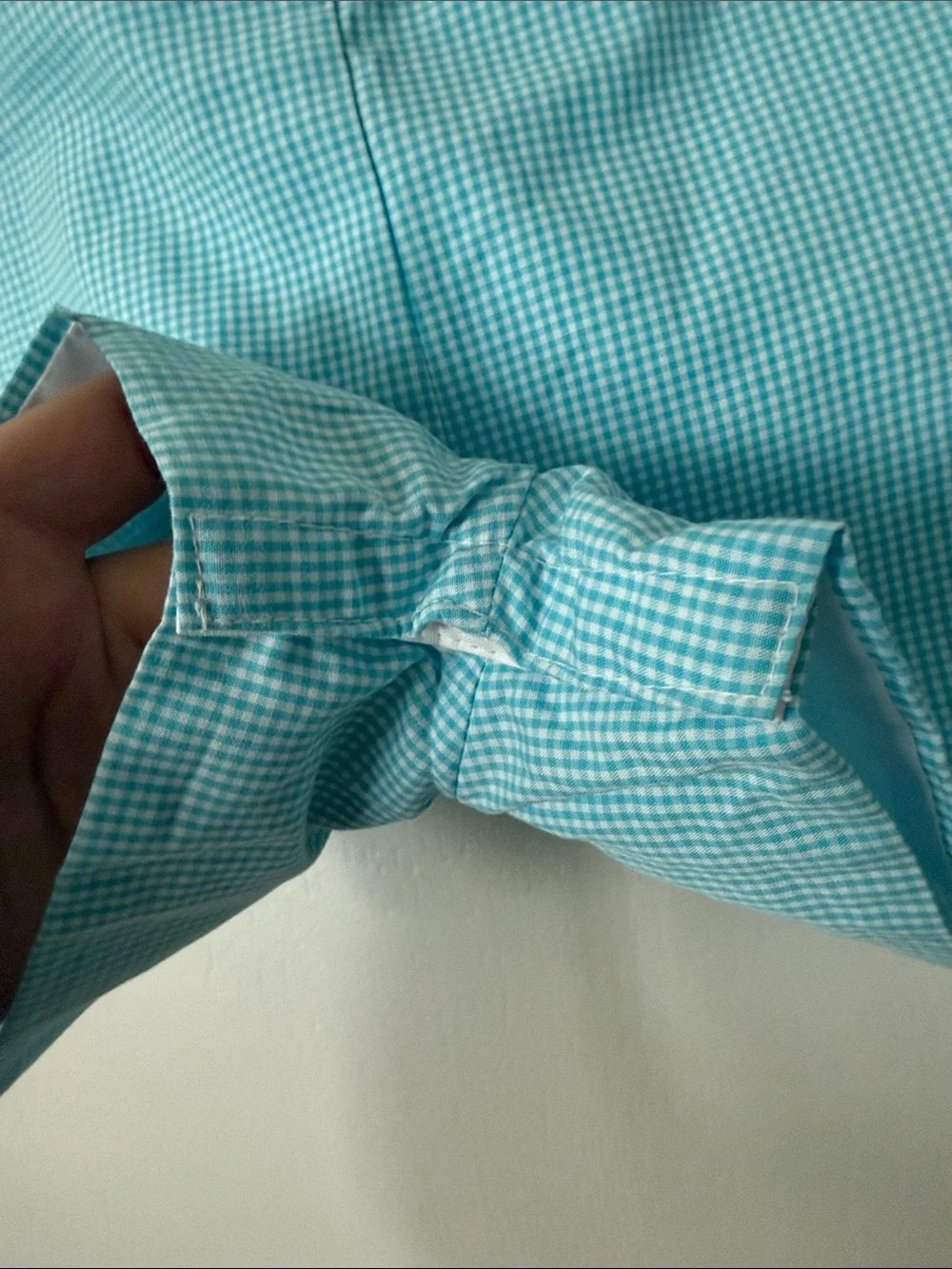 Blue Gingham Kids One-Piece Romper with Puppy Smocking